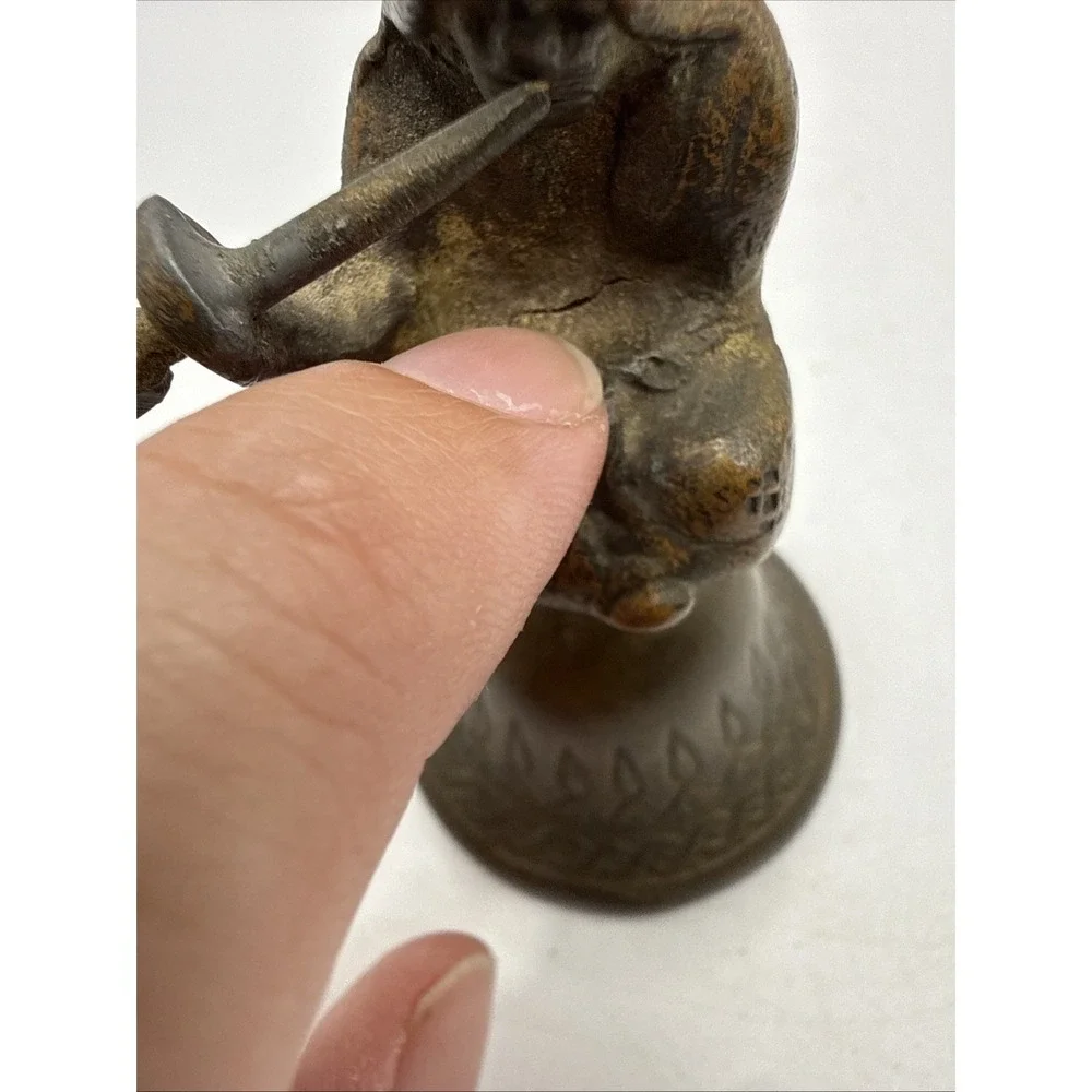 Vintage Antique Brass‎ Bell Monk Smoking Pipe RARE